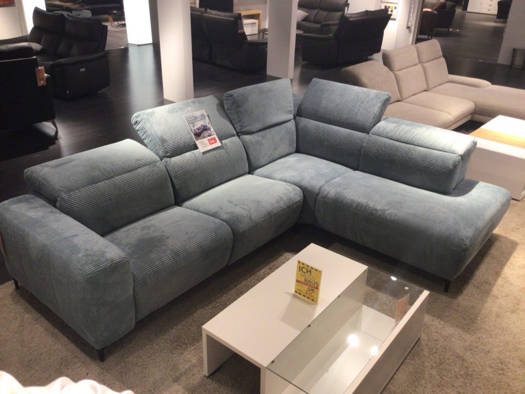 Möbel Ecksofa 902 Pure Home Candy Cord hellblau XXXLutz Hirschaid