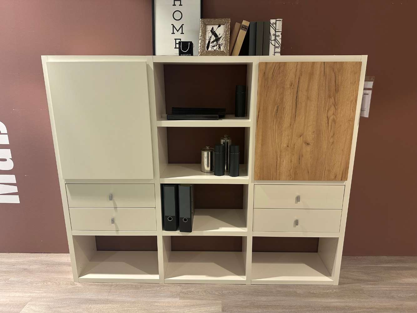 JW Highboard Lack Weiß/Wildeiche ⚡️Sparpreis⚡️