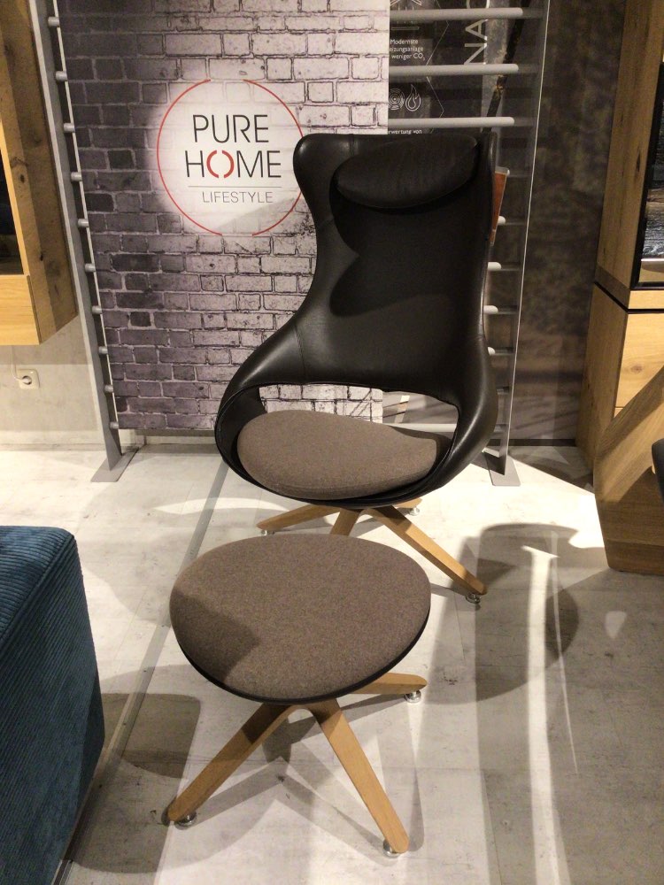 Möbel Ohrensessel VOGLAUER V Cuben inkl Hocker Leder XXXLutz