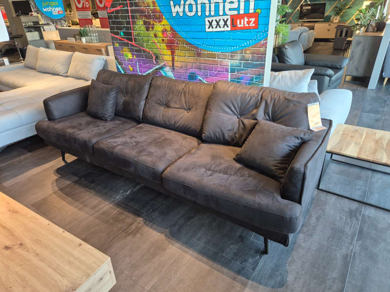 3-Sitzer Sofa Microfaser Anthrazit, Schwarz XXXLutz Fellbach