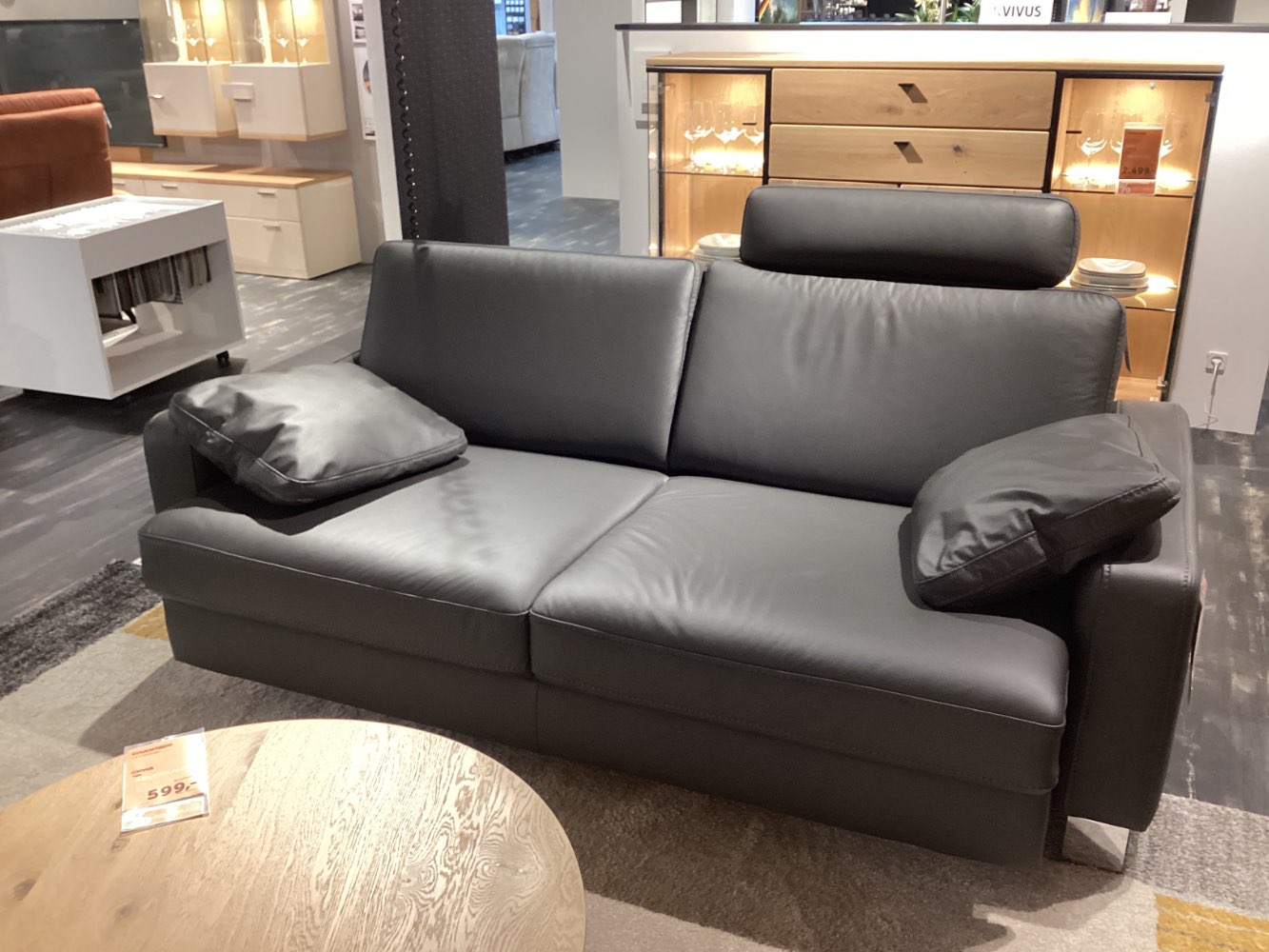 Möbel, 3-Sitzer-Sofa, Valdera, ca. 218x85x95cm, Anthrazit