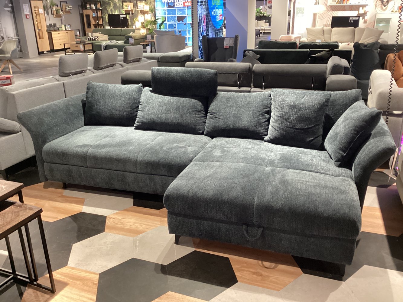 Möbel, Ecksofa Robin, HOM´IN, Schenkel ca. 291x153cm, Chenille