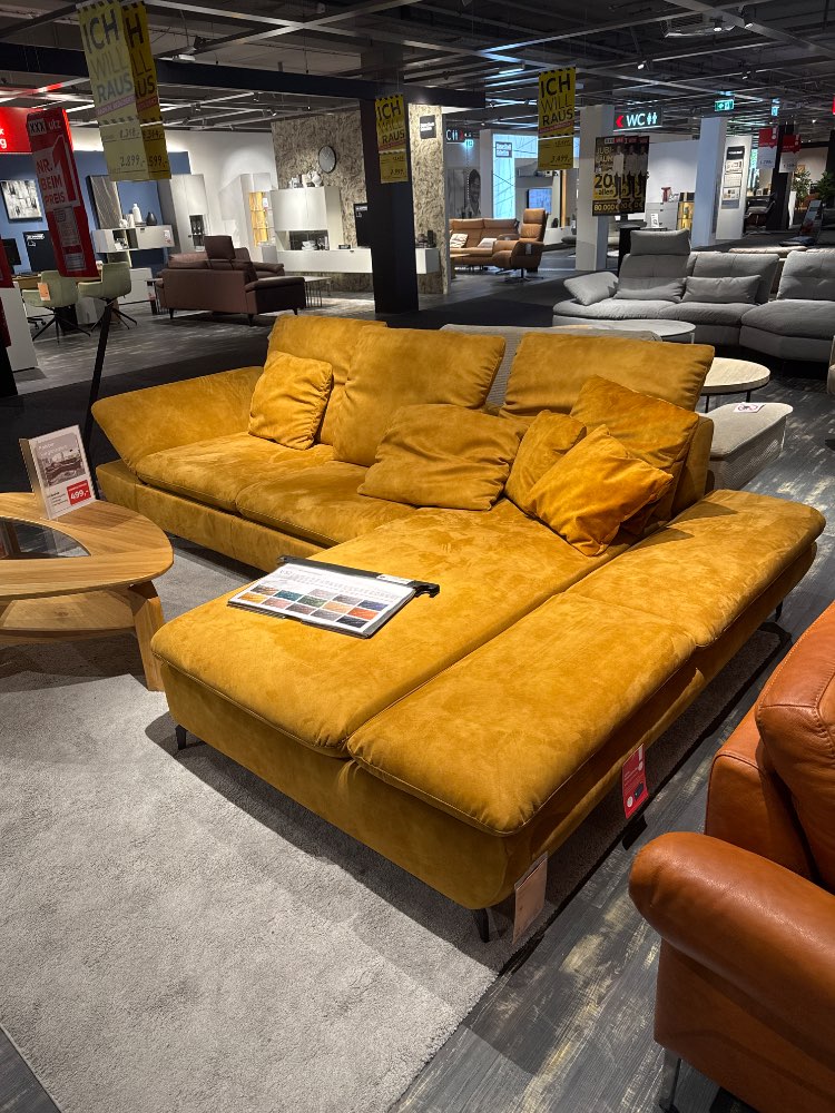 Möbel, Ecksofa Jackie, W.Schillig, Mikrofaser Gelb, 315×200, XXXL