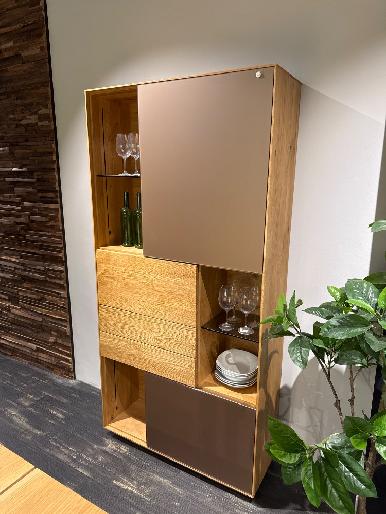 Möbel, Vitrine Puro Style, Anrei, Eiche massiv, 98/198/35, XXXLut