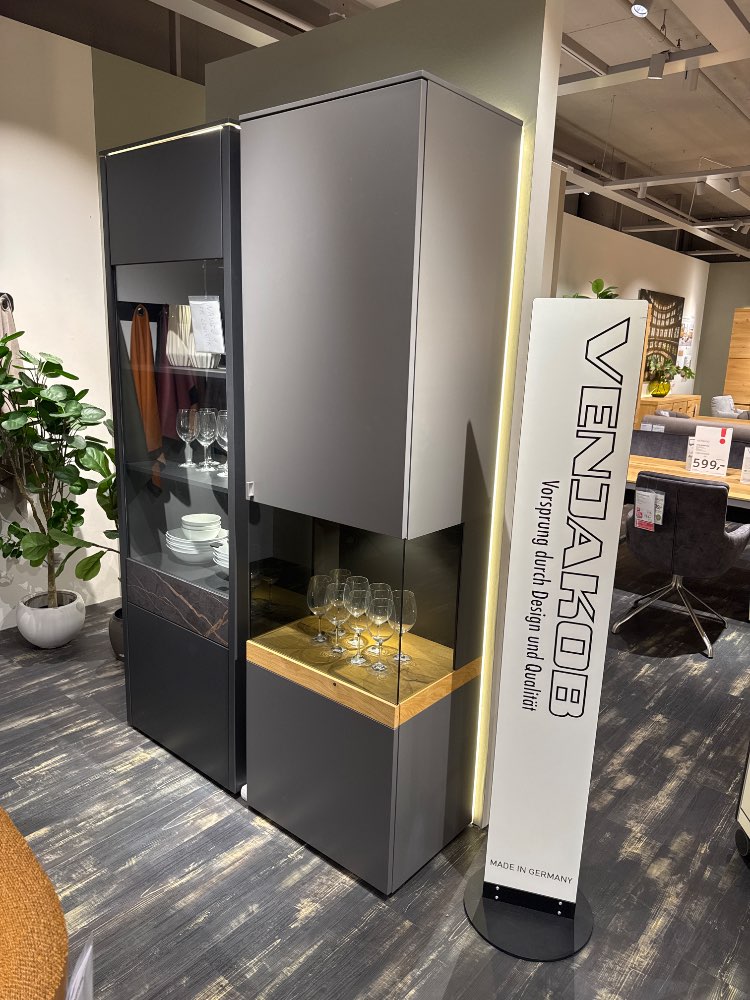 Möbel, Vitrine PlanX2, Venjakob, 60/208/43, Lack Grau, XXXLutz