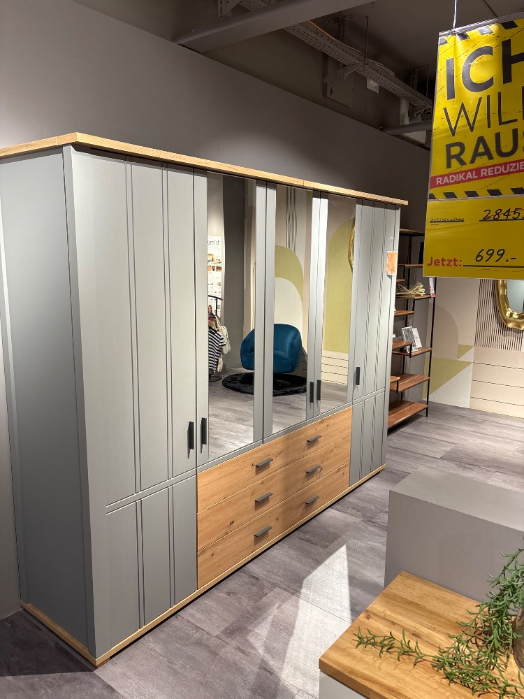 Kleiderschrank, Eiche Artisan, Grau, XXXLutz