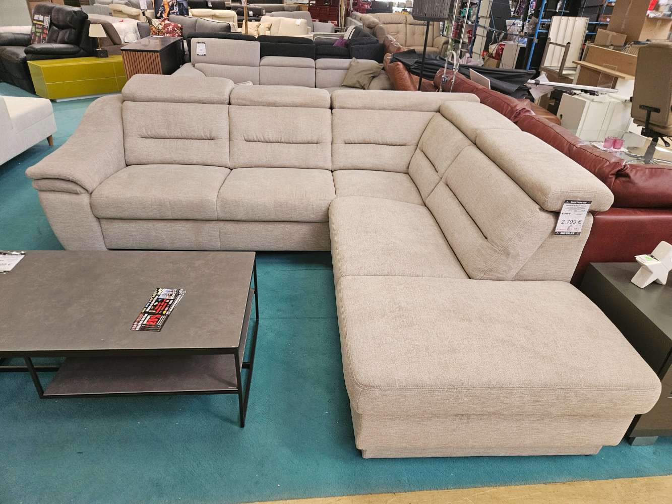 meinSofa Ecksofa Ivonne Mikrofaser Beige statt 6599€