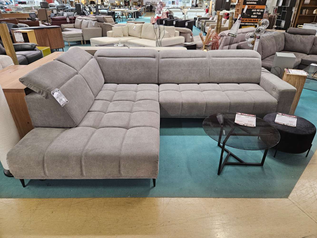 Ecksofa Livorno Mikrofaser Grau Schlaffunktion statt 1779€