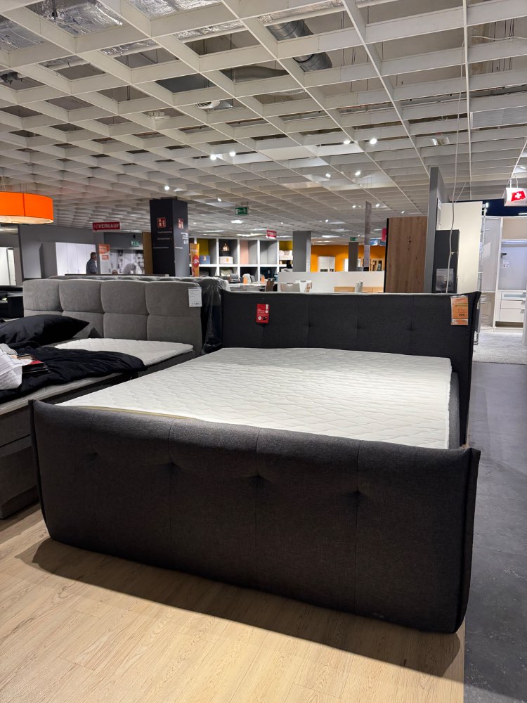 Boxspringbett, Carry, ca. 190cm, Anthrazit Hapo, XXXLutz