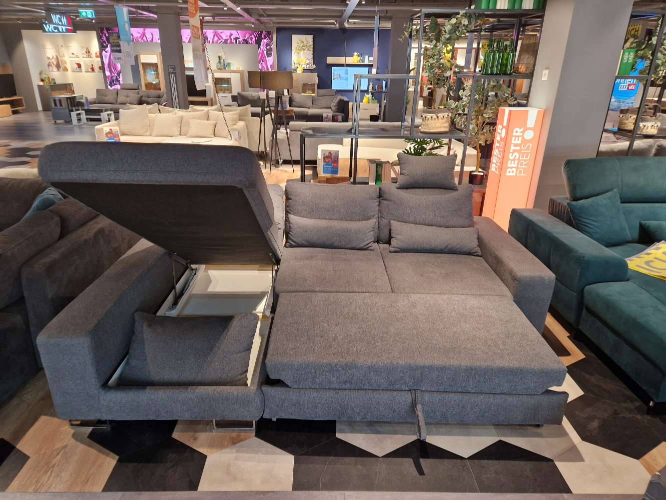 Möbel-Ecksofa Hom’In-Stoff dunkelgrau-XXXLutz