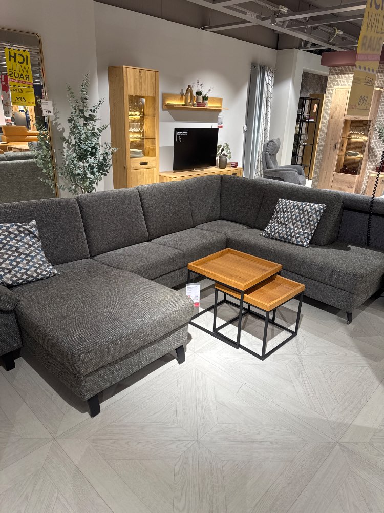 Möbel, Wohnlandschaft Domino, Dietsch, 310cm, Stoff Grau, XXXLutz