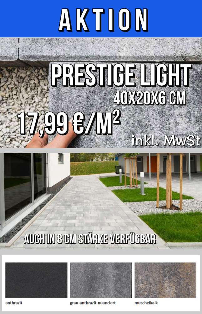 Prestige Light Pflaster 40x20x6cm versch. Farben (1.Wahl)