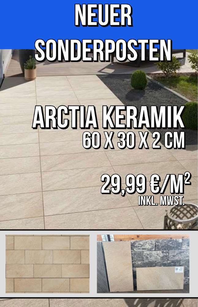 Arctia Keramik 60x30x2 cm beige meliert (Restposten)