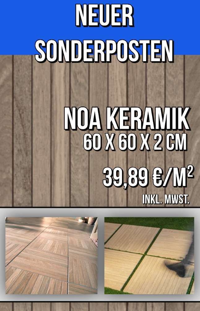 Noa Keramik 60x60x2 cm rektifiziert Outdoor Plus (Restposten)