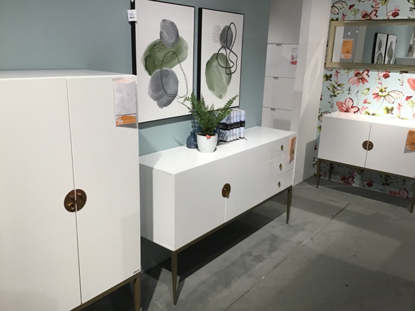 XXXLutz Ausstellungsstück Möbel Sideboard Canton weiß Messing