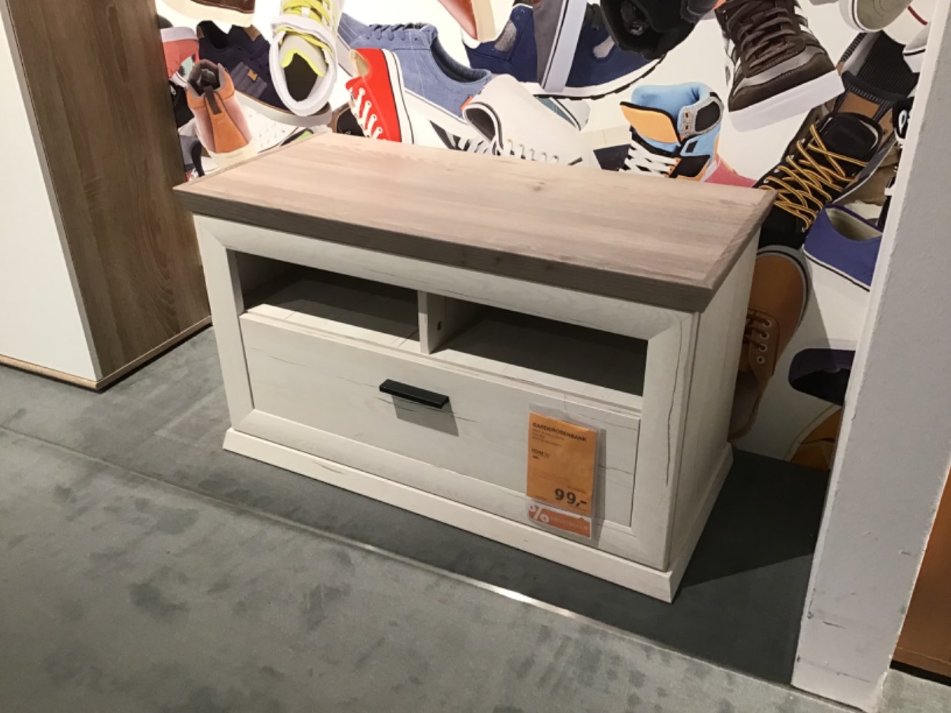 XXXLutz Ausstellungsstück Möbel Garderobenbank Camron grau weiß