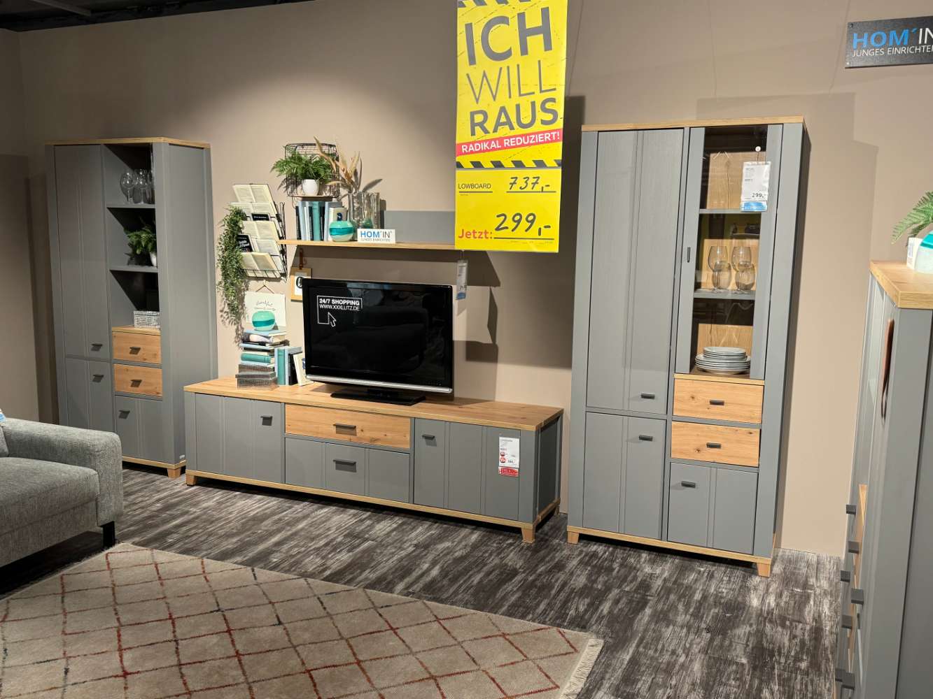 Wohnwand Hygge, Black Red White, XXXLutz, Möbel