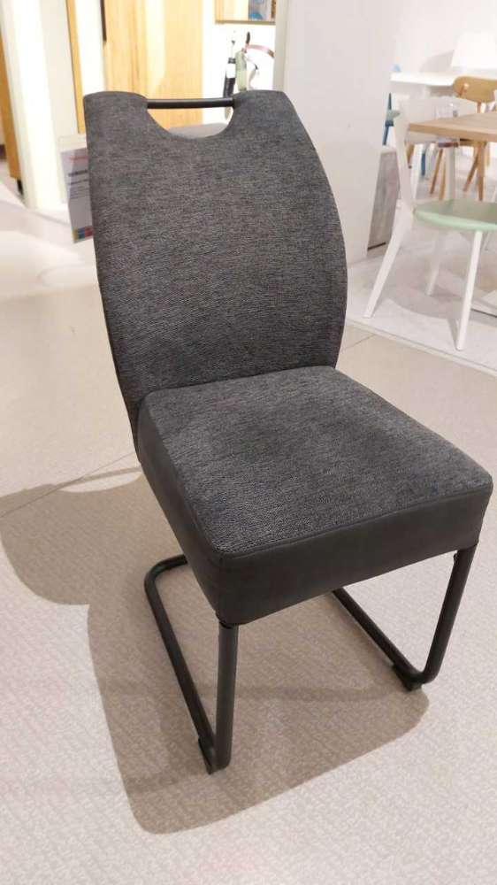 Polsterstuhl, Freischwinger, grau