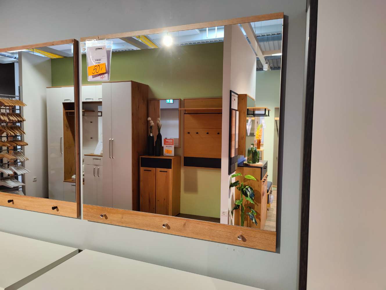 Garderobenspiegel – mit 3 Haken – Spiegel – Garderobe