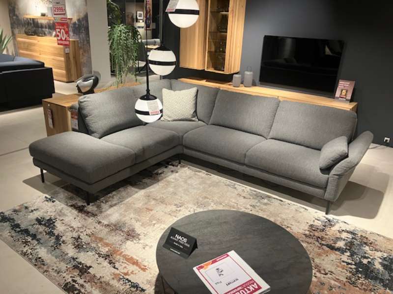 Polstergarnitur Padua in grauem Stoff Bezug