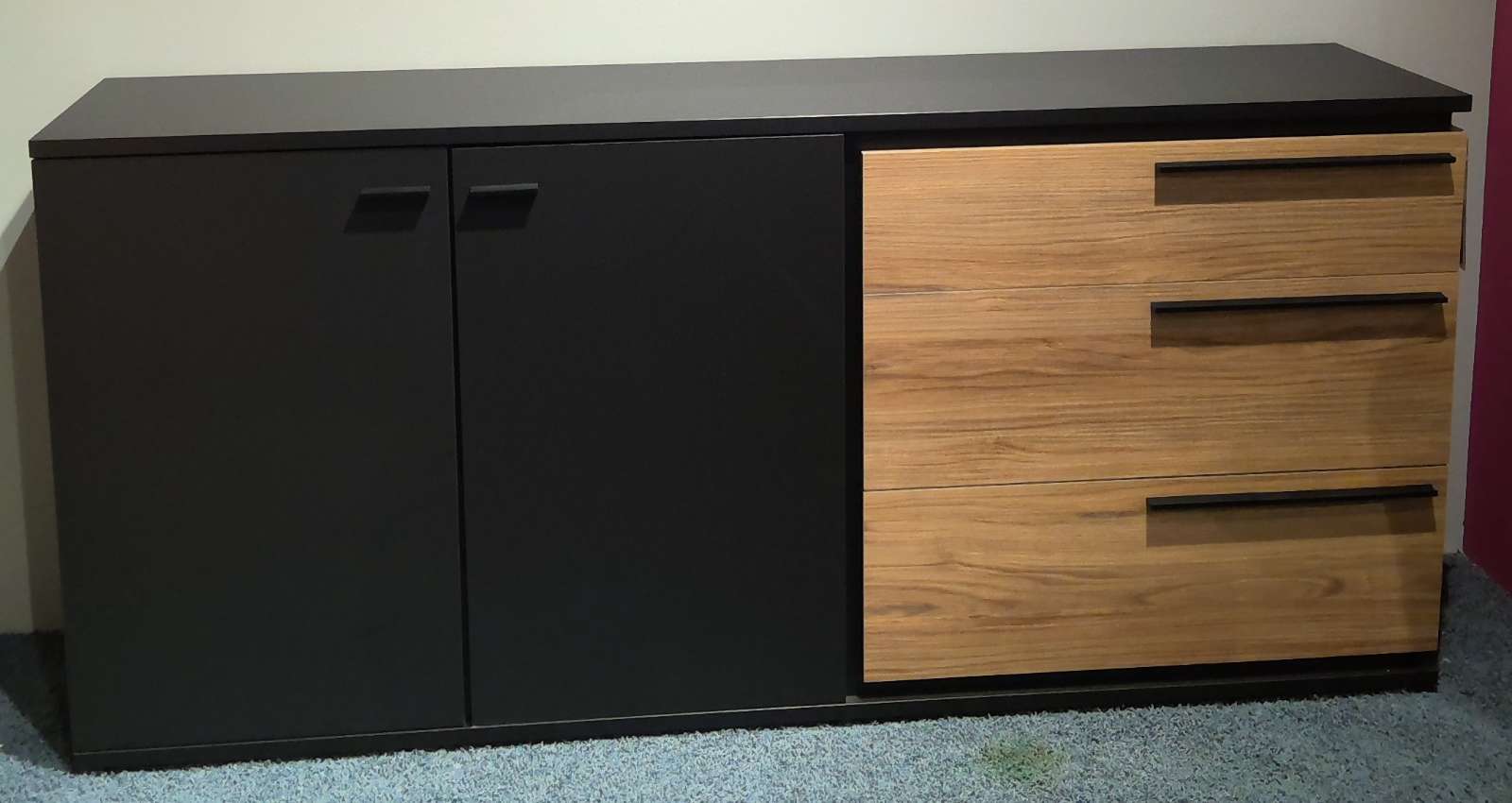 Kommode, schwarz, Catania Eiche