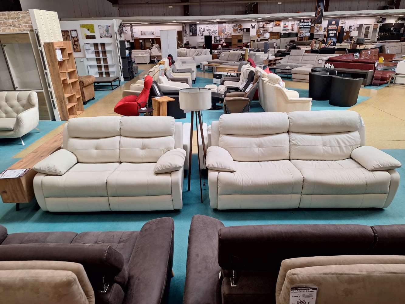 (VE)Sitzgruppe Sofa Adele 2/3 Sitzer Leder, Relaxf. statt 1799