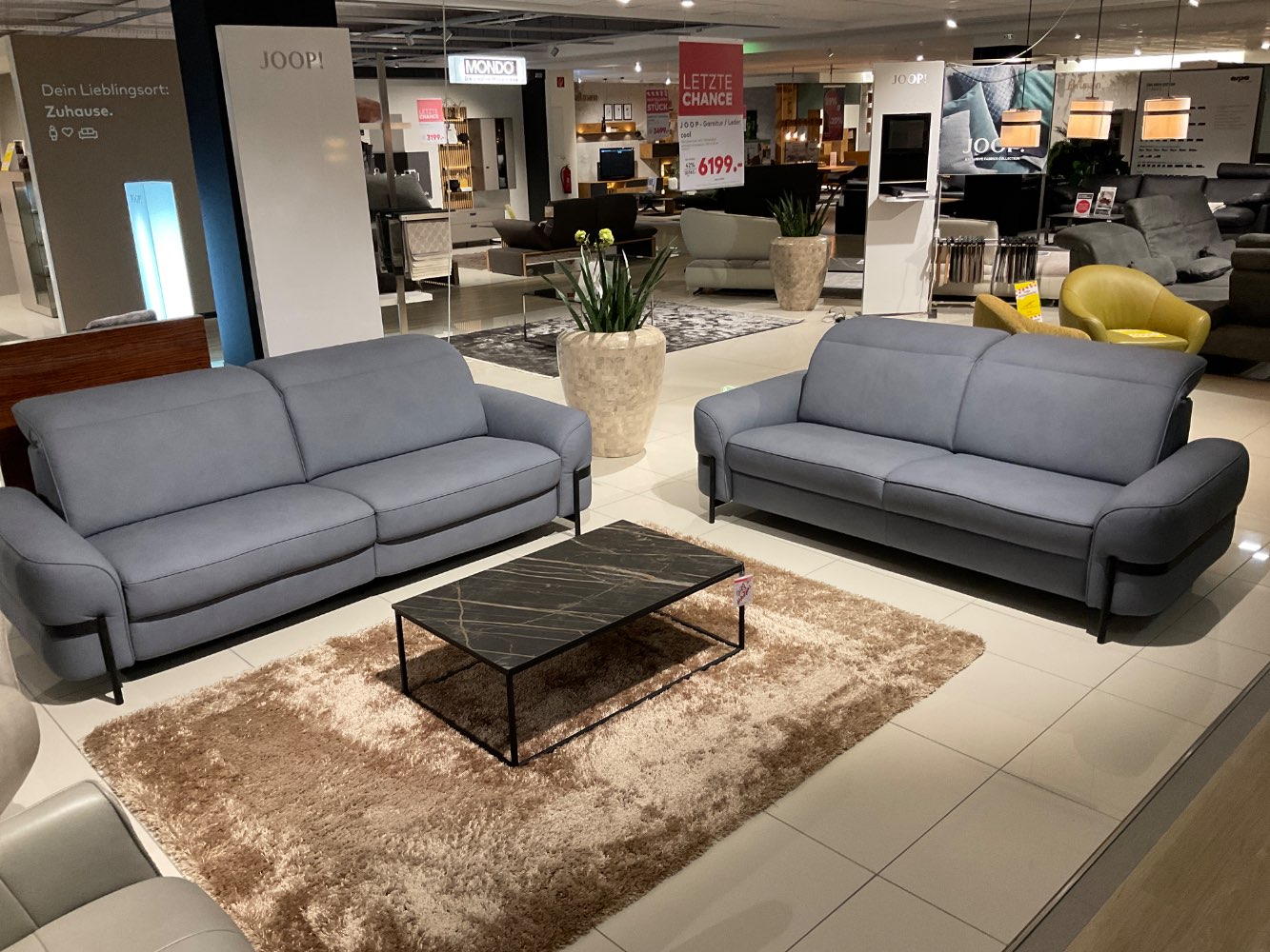 JOOP! LEDERGARNITUR BLAU