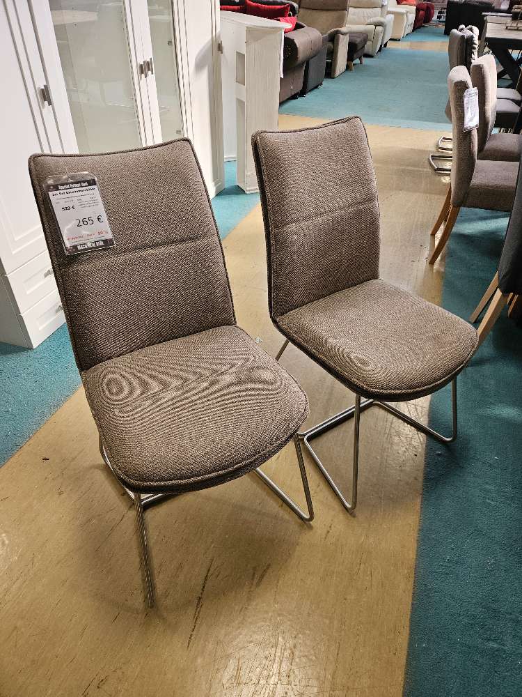 2er Set Esszimmerstühle Flachgewebe Beige statt 529€