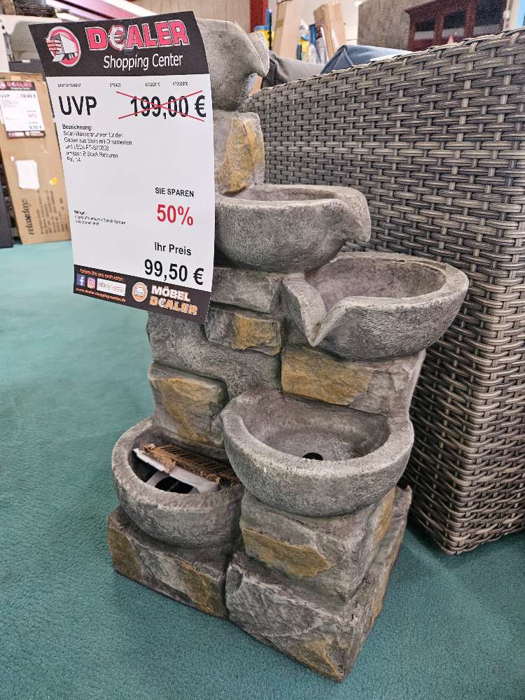 Solar Wasserbrunnen mit Ornamenten statt 199€