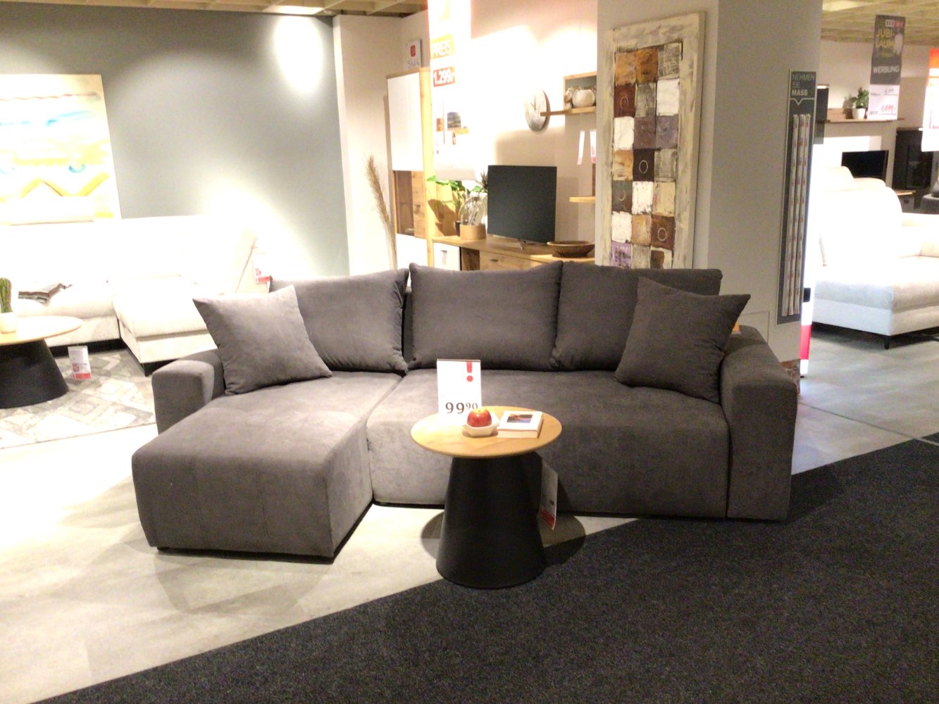 Möbel Ecksofa Amelia Marke XORA Stoff grau Bettfunktion XXXLutz