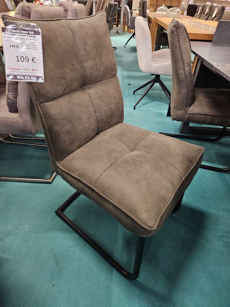 Esszimmerstuhl Toledo Mikrofaser braun/grau statt 219€