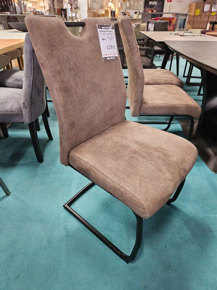Esszimmerstuhl Saros Mikrofaser Braun/Sandfarben statt 229€
