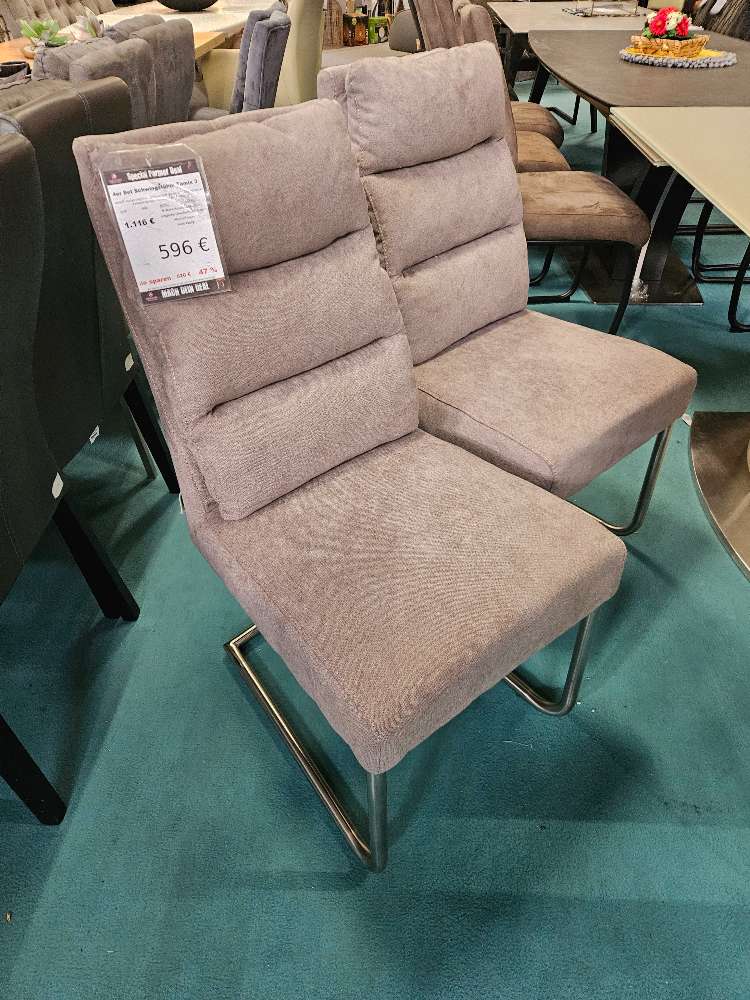 4er Set Schwingstühle Tamix 3 Webstoff Schlammfarbend statt 1116€