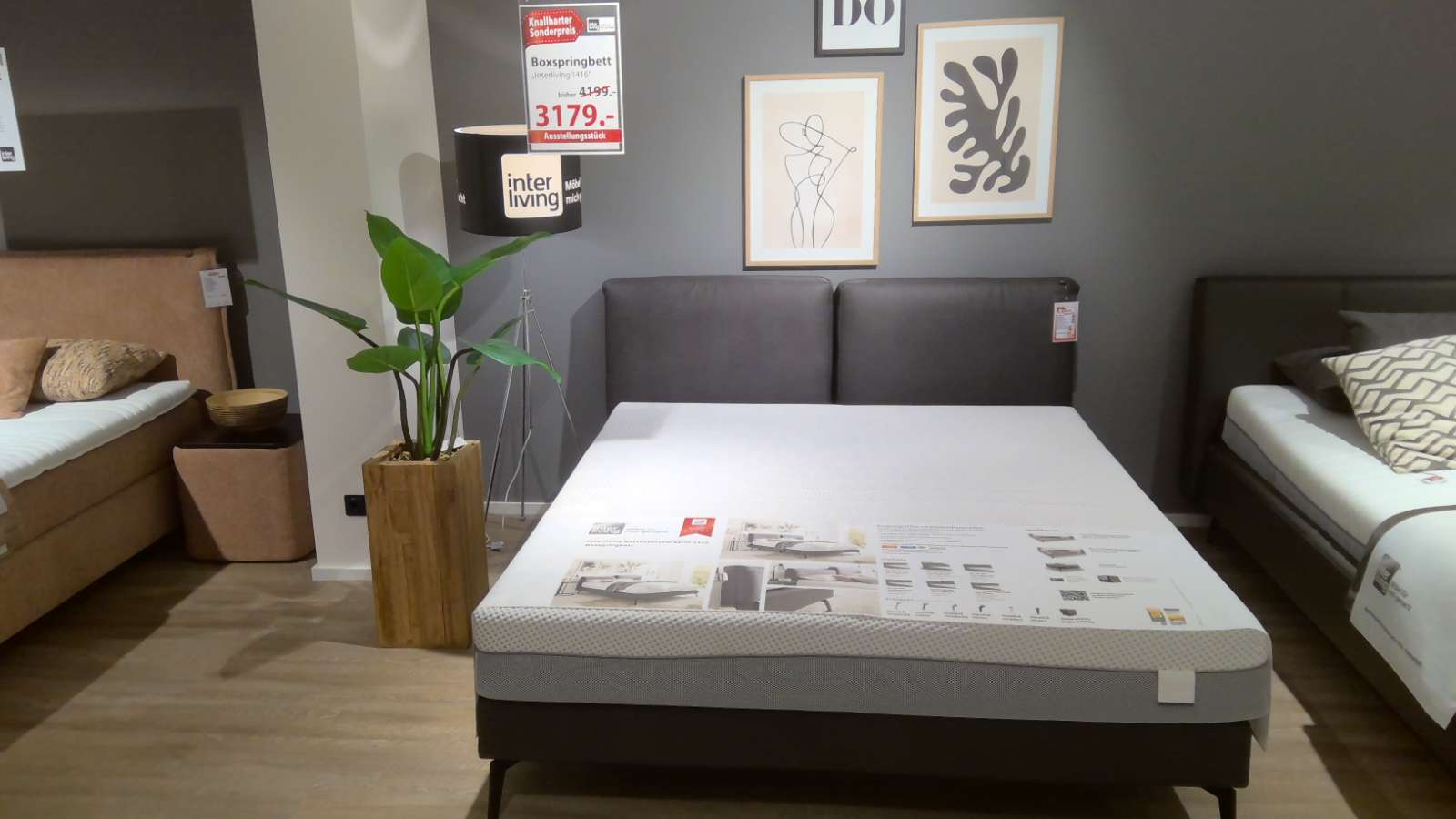 Interliving Boxspringbett 1416, anthrazit, ca. 180×200 cm
