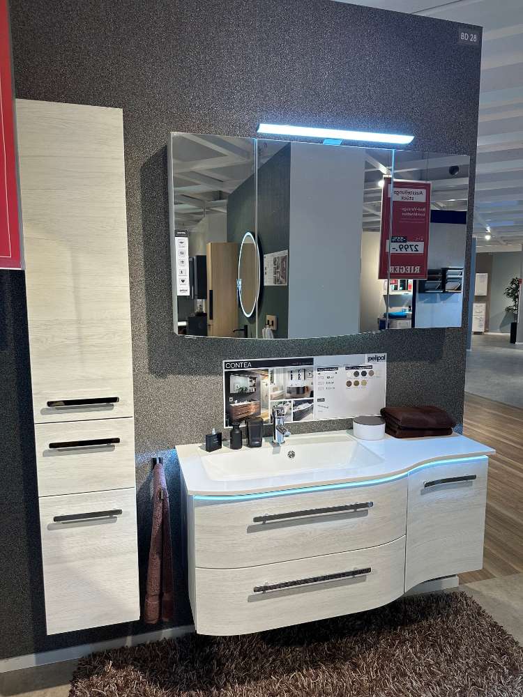 Bad-Vorzugskombination Eiche Weiß quer NB ⚡️Sparpreis⚡️