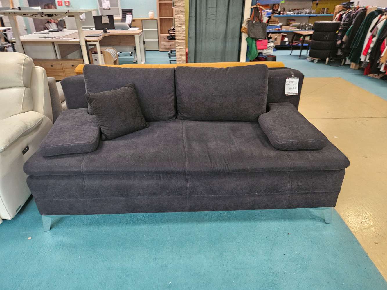 Schlafsofa Boxspring Girl Webstoff Grau statt 2149€