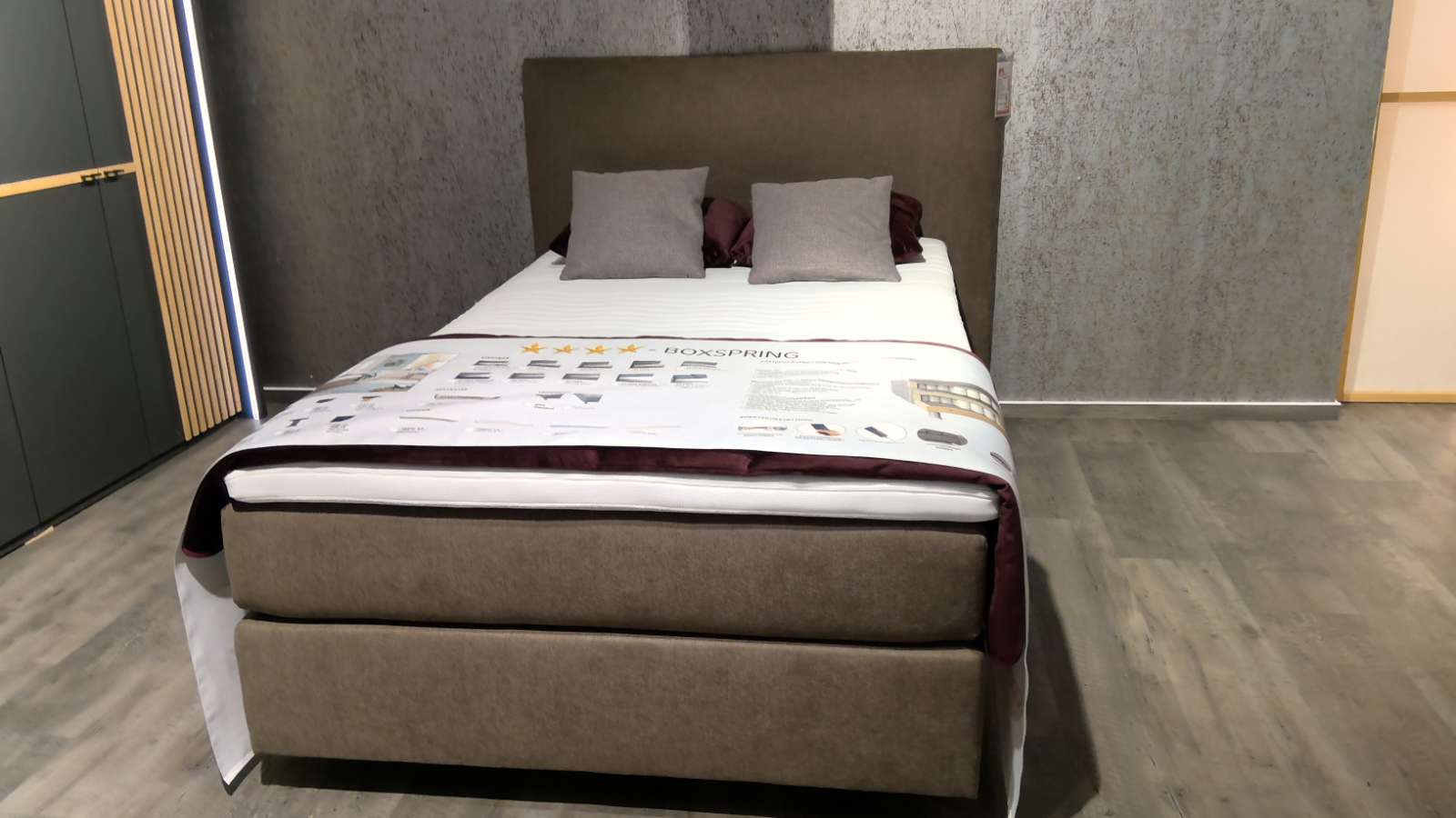 Oschmann Boxspringbett, braun, ca. 120×200 cm