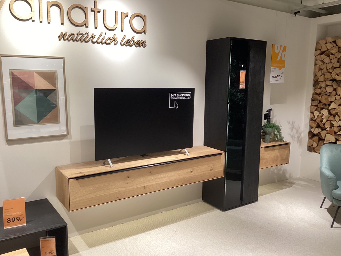 Möbel, Valnatura, Wohnwand, Dalia, 306×205,5,39,5 cm, Eichefarb.