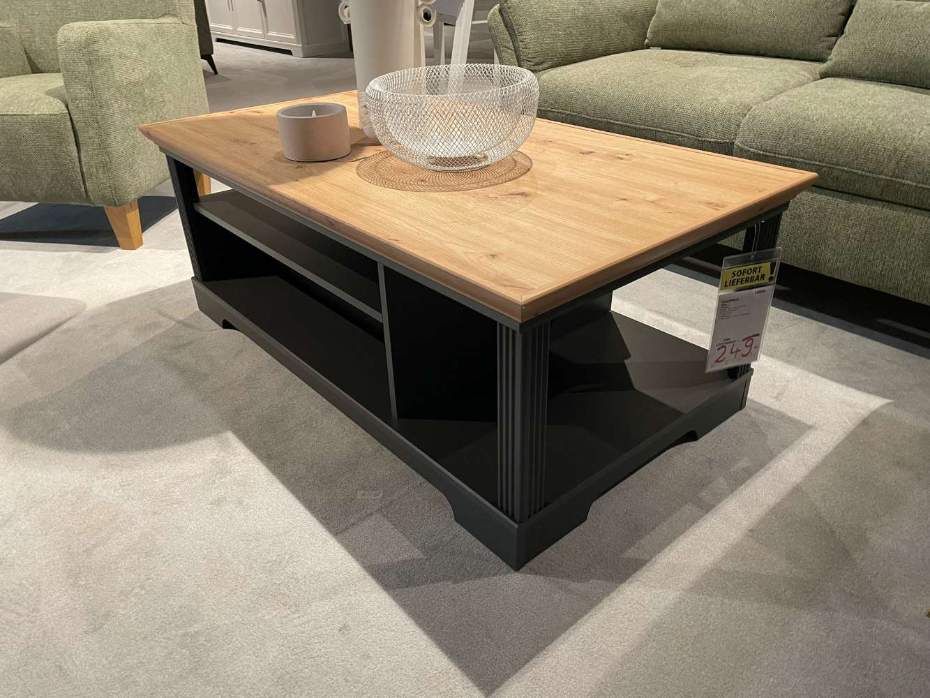 Couchtisch mit Schubkasten in Graphit / Artisan Eiche NB