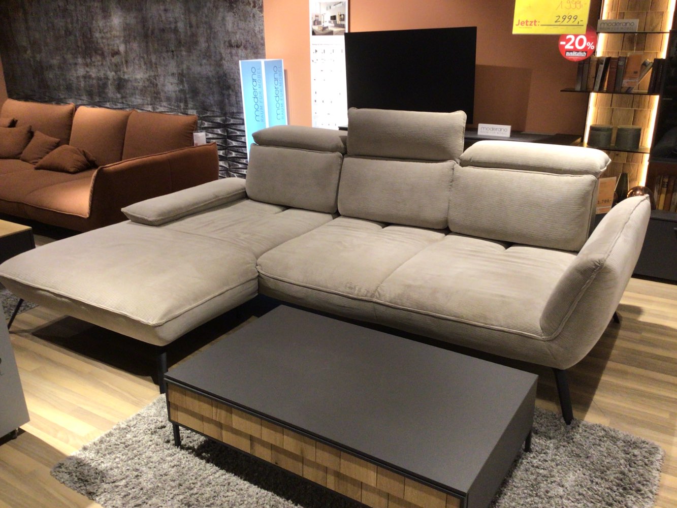 Möbel Ecksofa Beta Cord – Cord Beige Moderano XXXLutz Hirschaid