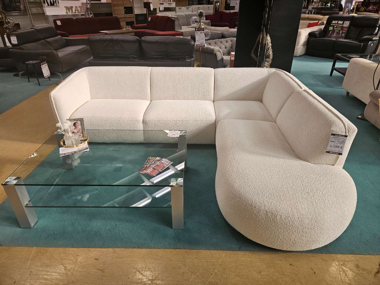 SOHO Ecksofa Loures Teddystoff weiß statt 3059€