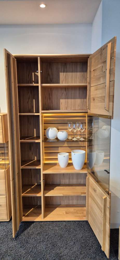 Kombi Vitrine `Onna`inkl. Beleuchtung (wird ohne Deko verkauft)