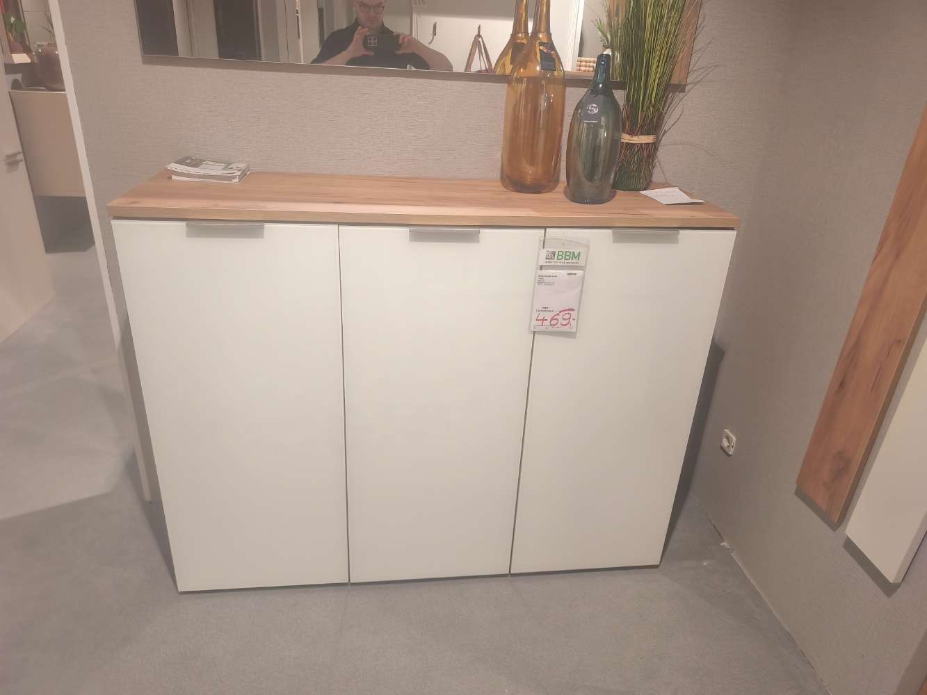 Garderobenschuhschrank in Navarra-Eiche NB/ Weiß