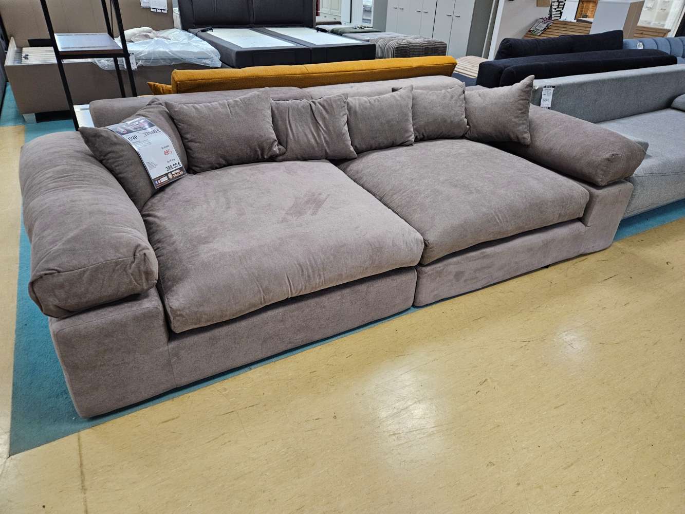 Big Sofa Lianea Flachgewebe Braun/beige statt 779€
