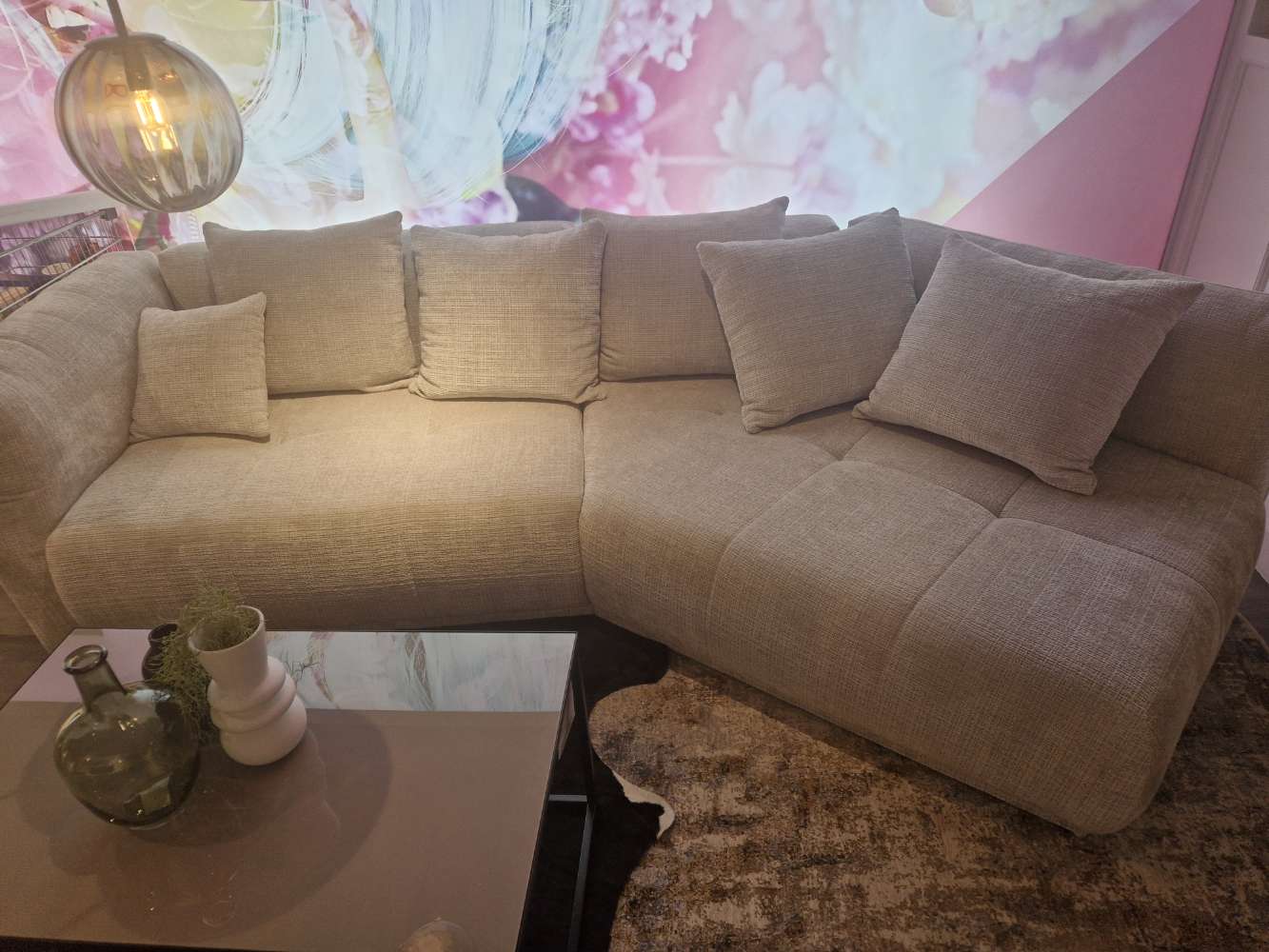 Möbel-Ecksofa Hom’In-Stoff creme-XXXLutz