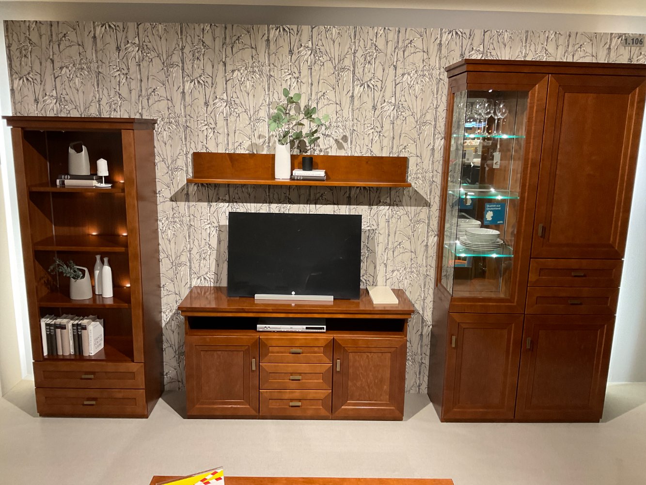 Wohnwand KENT Cognac antik