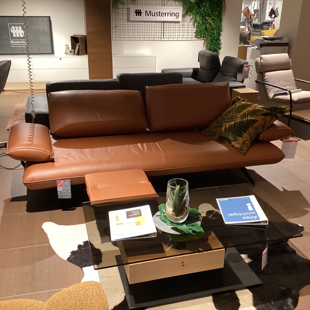 Sofa 3-Sitzig „Mondo Crespa“, Orig. Koinor, motor. Fußstütze