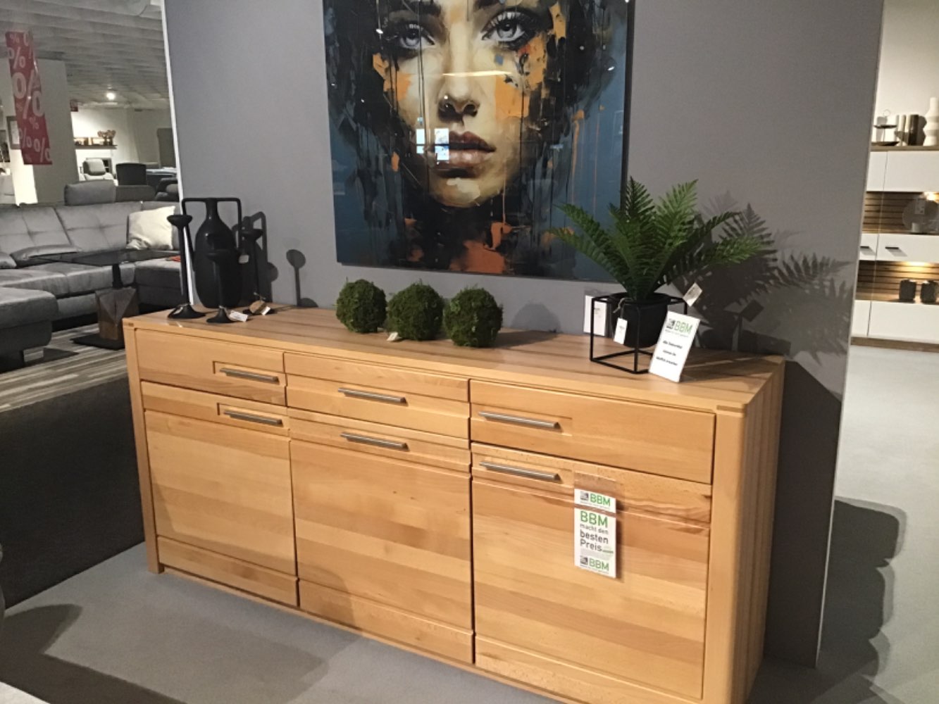 Sideboard Front Kernbuche massiv Maß 190x86x45cm