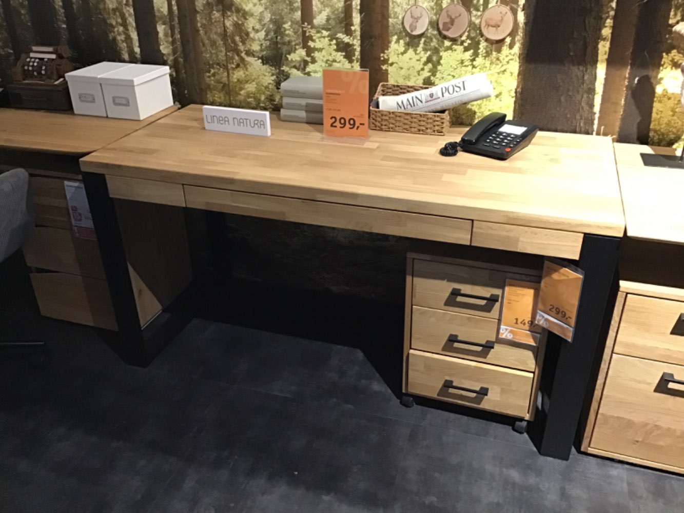 XXXLutz Ausstellungsstück Möbel Schreibtisch Marco Wildeiche schw