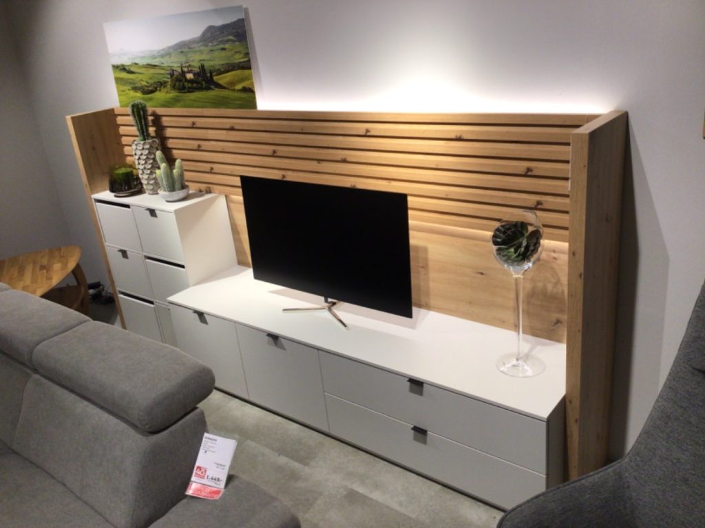 Möbel Wohnwand Beam Stylife Eiche weiß XXXLutz Hirschaid